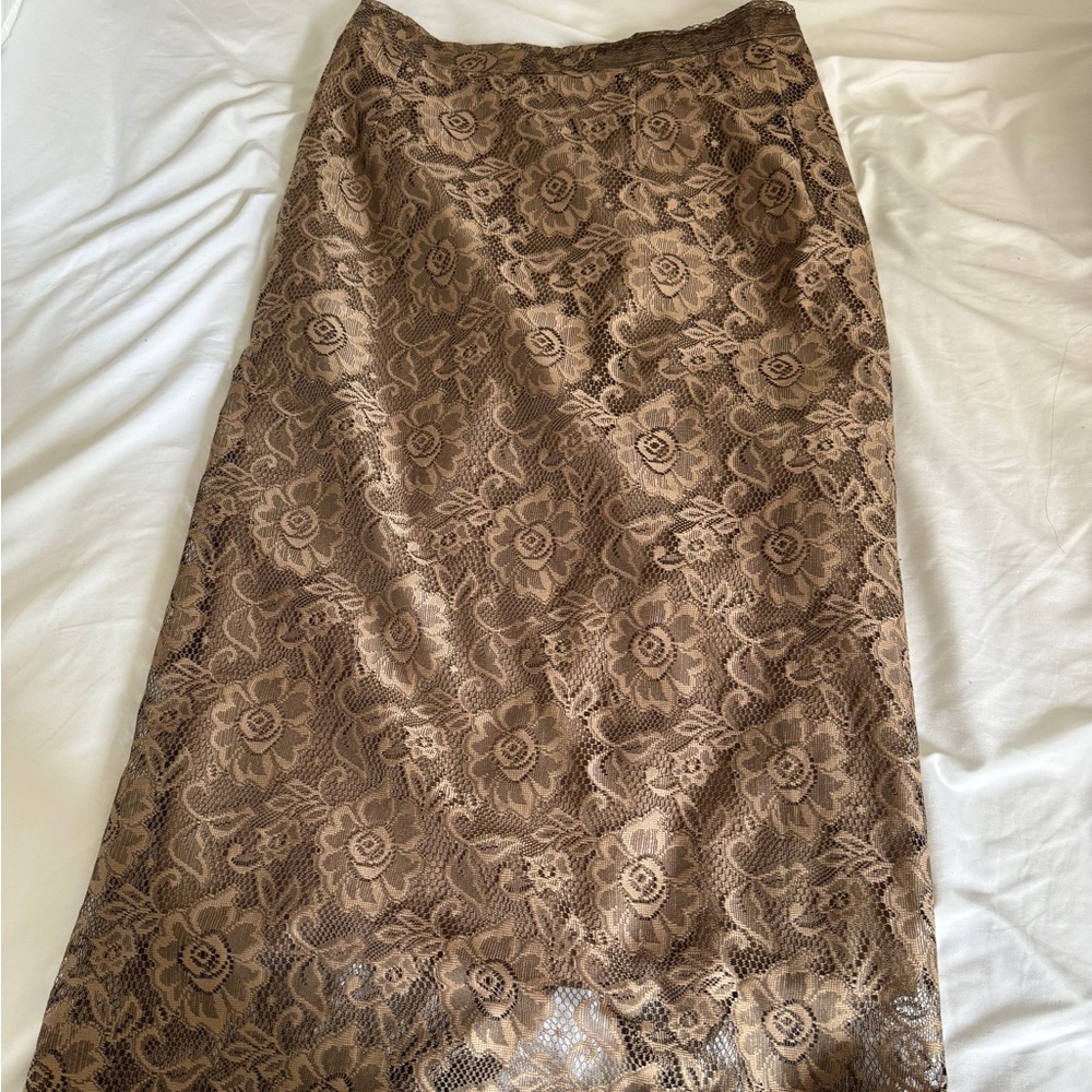 Vintage brown midi skirt
